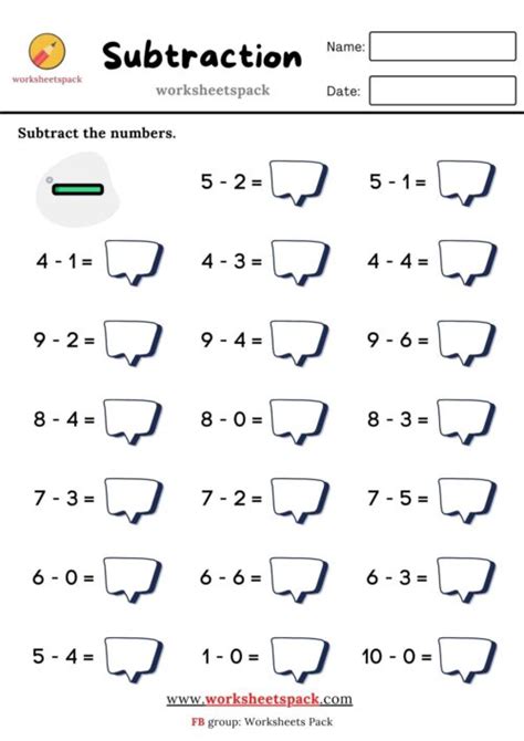 subtraction within 10 worksheet|Iba pa.